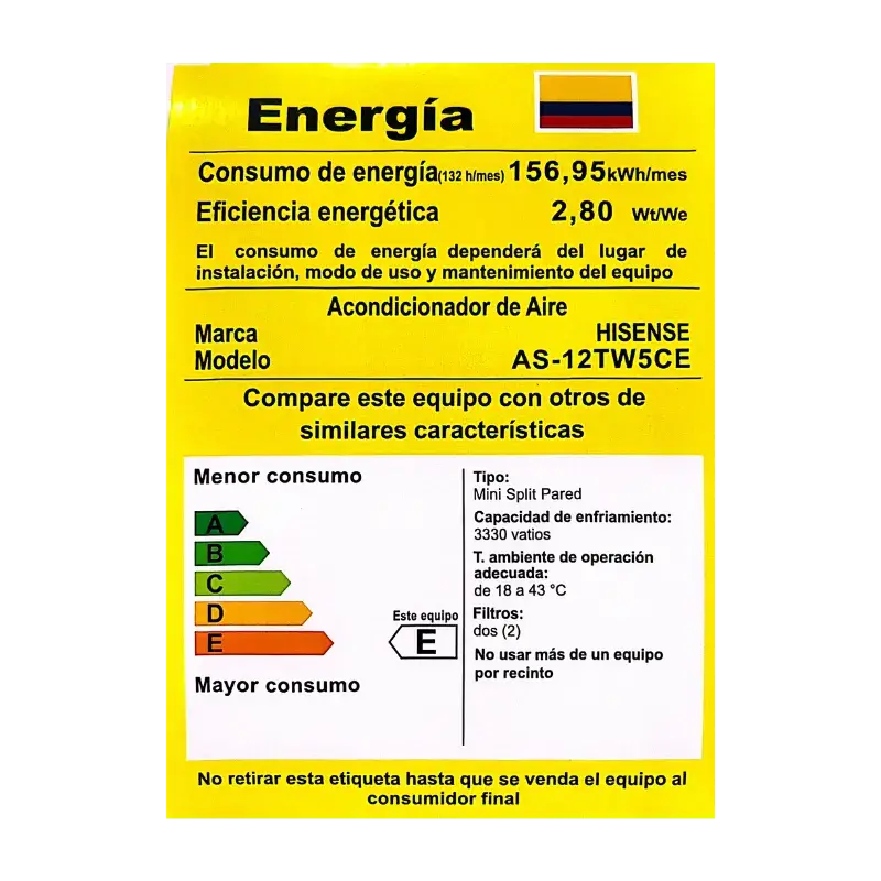 Aire Acondicionado Hisense Perla12.000 BTU Inverter 110V - Imagen 3