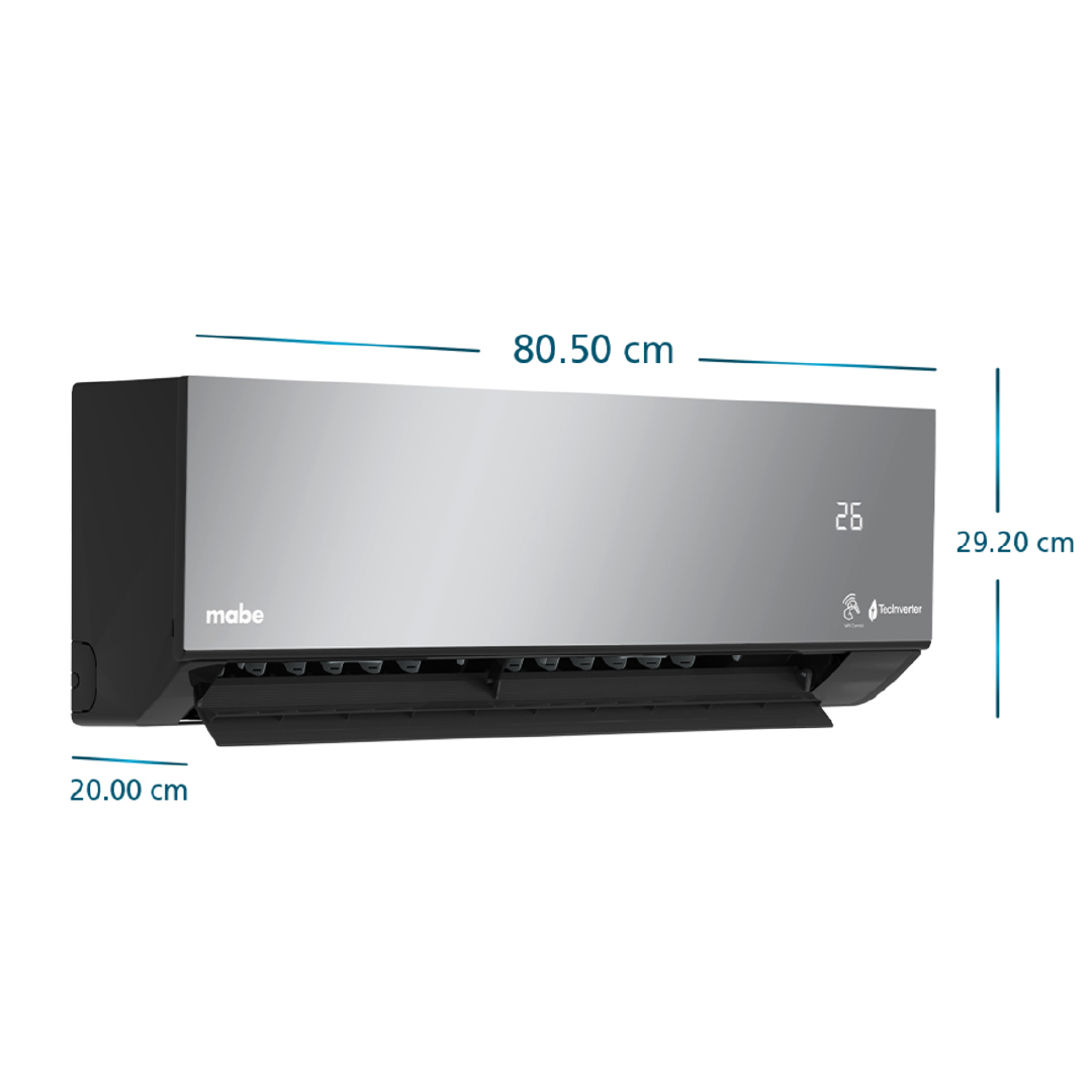 Dimensiones-MMI12CDMCCC10-Aire Acondicionado Mabe Minisplit 12.000 BTU 220V Inverter (Negro)