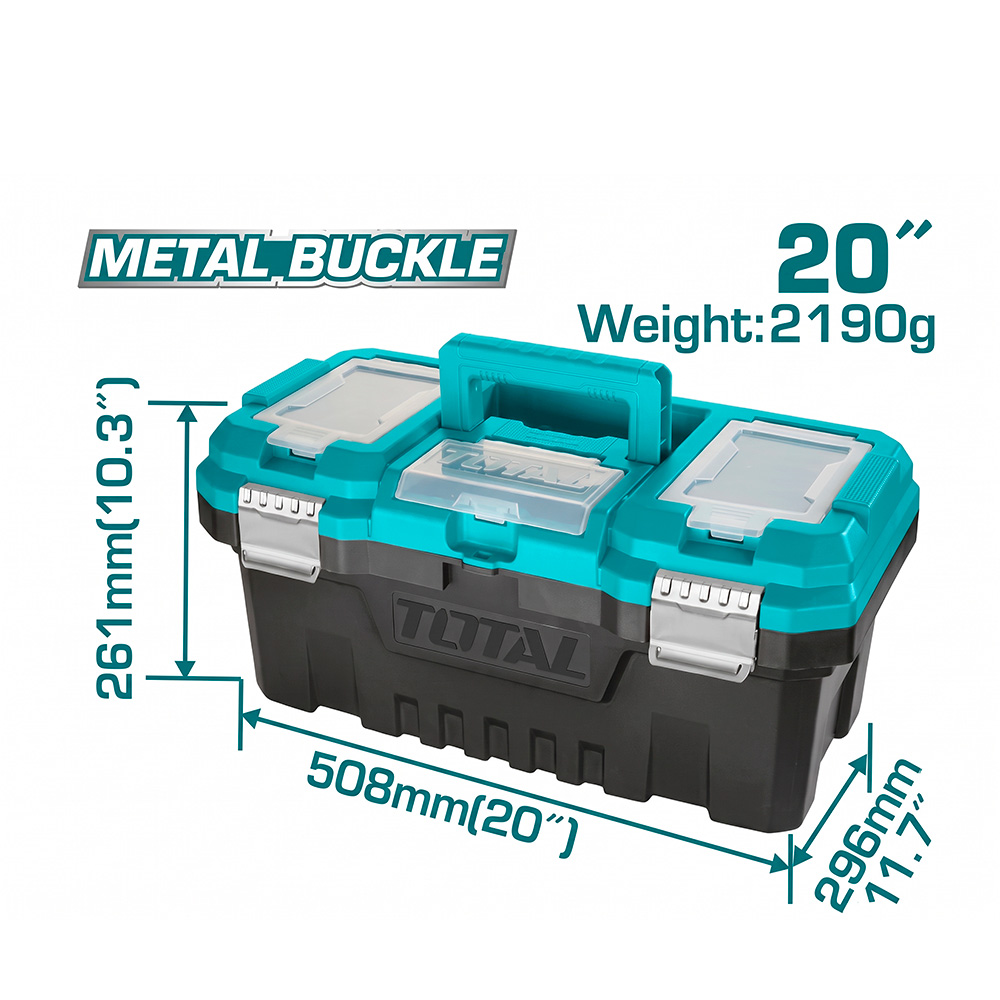 Caja de herramientas plástica Total de 20 pulgadas (TPBX0202) - Imagen 2